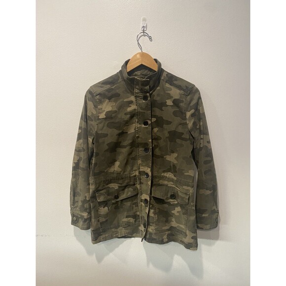 Lucky Brand Women's Long Sleeve Button Up Camo Printed Utility Jacket Sz Medium - Picture 2 of 6